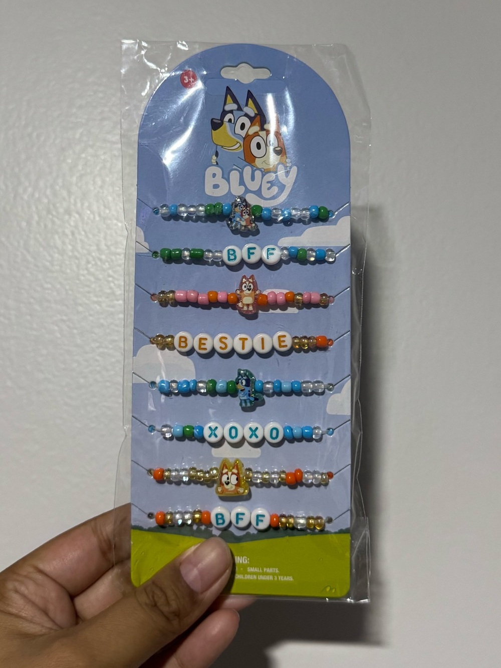 Bluey Kids Multicolor Beaded Friendship Bracelets - Pack of 8